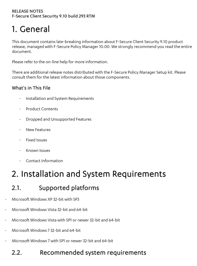 F-SECURE CLIENT SECURITY 9.10 - RELEASE NOTES Instruction Manual F-SECURE CLIENT SECURITY 9.10 - RELEASE NOTES Instruction Manual