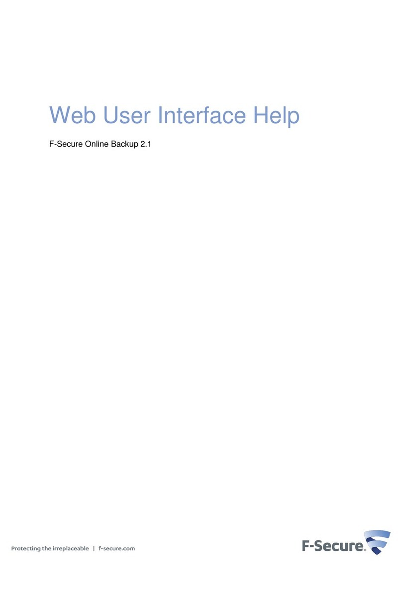 F-SECURE ONLINE BACKUP 2.1 - WEB USER INTERFACE HELP User manual