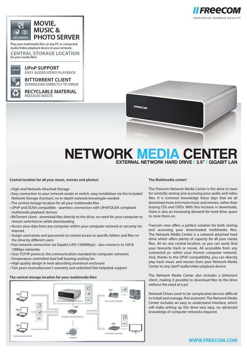 Freecom NETWORK MEDIA CENTER datasheet