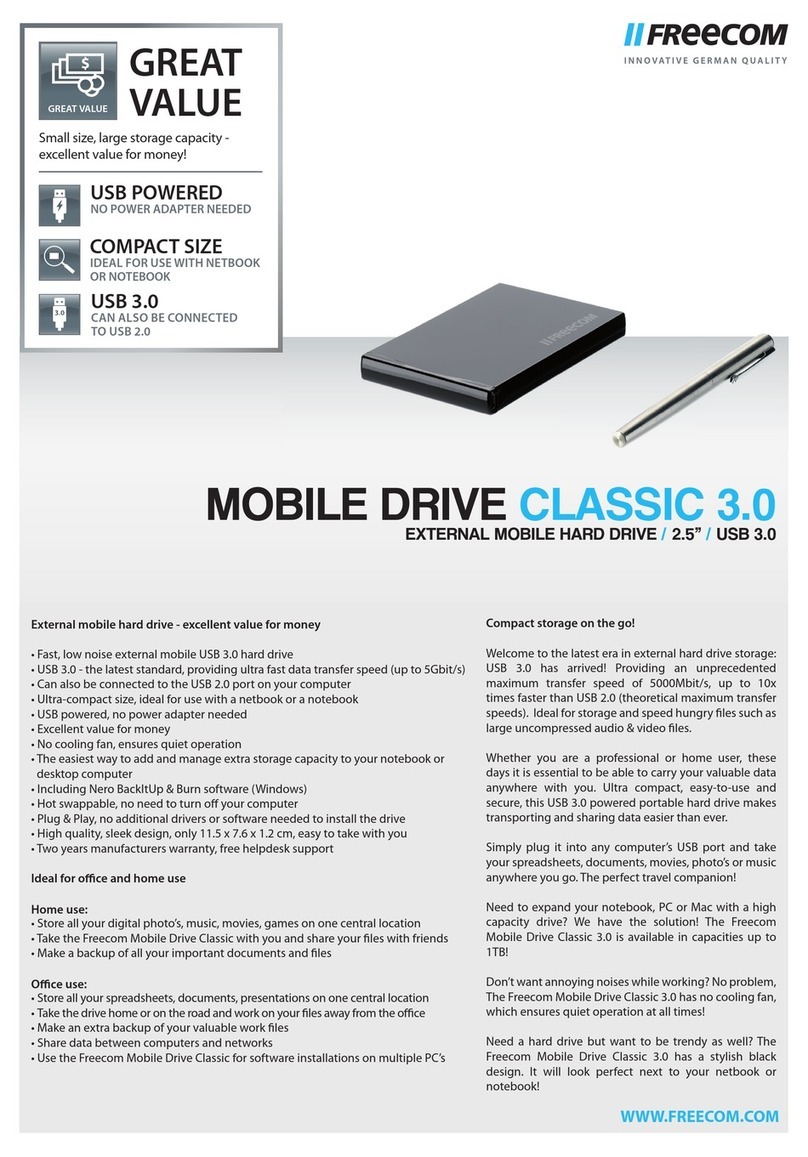 Freecom MOBILE DRIVE CLASSIC 3.0 User manual Freecom MOBILE DRIVE CLASSIC 3.0 User manual