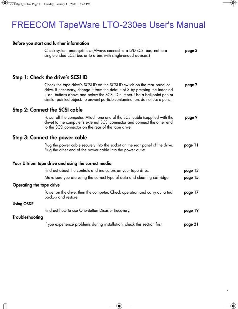Freecom TapeWare LTO-230es manual