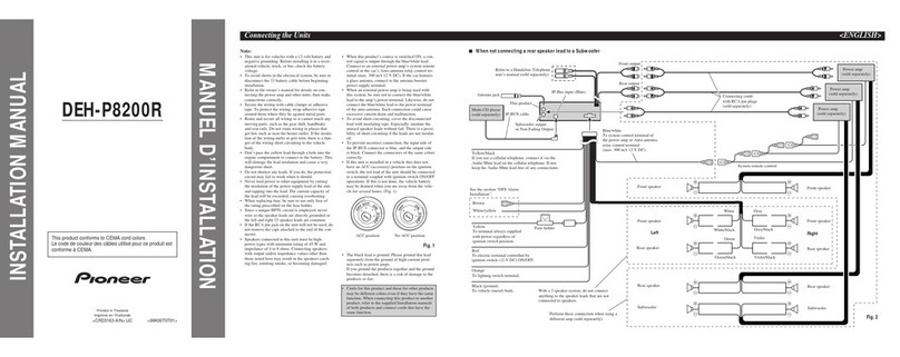 Pioneer DEH-P8200R installation manual