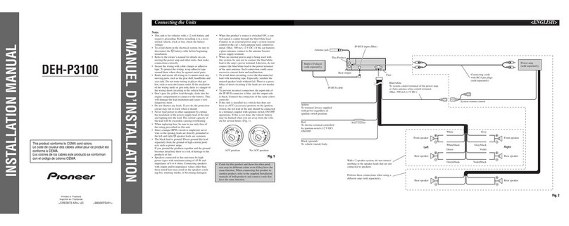 Pioneer DEH-P3100 installation manual