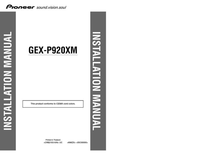 Pioneer GEX-P920XM - XM Radio Tuner User manual