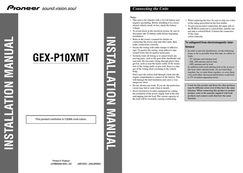 Pioneer GEX-P10XMT - Satellite Radio Tuner installation manual Pioneer GEX-P10XMT - Satellite Radio Tuner installation manual