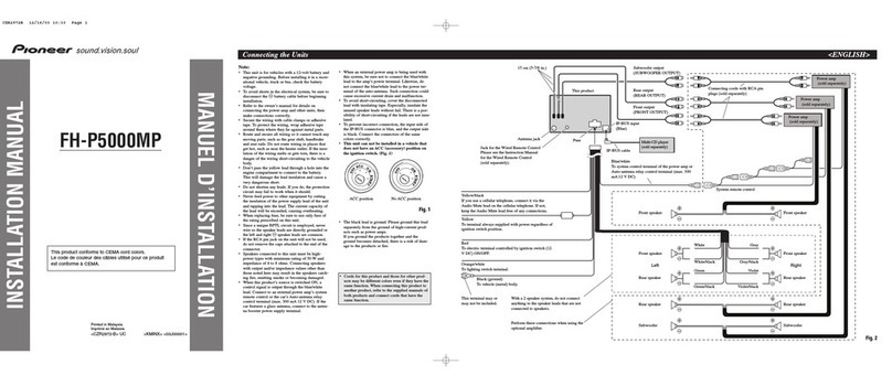 Pioneer FH-P5000MP installation manual
