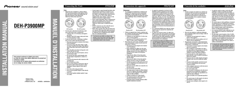 Pioneer Super Tuner III DEH-P3900MP installation manual