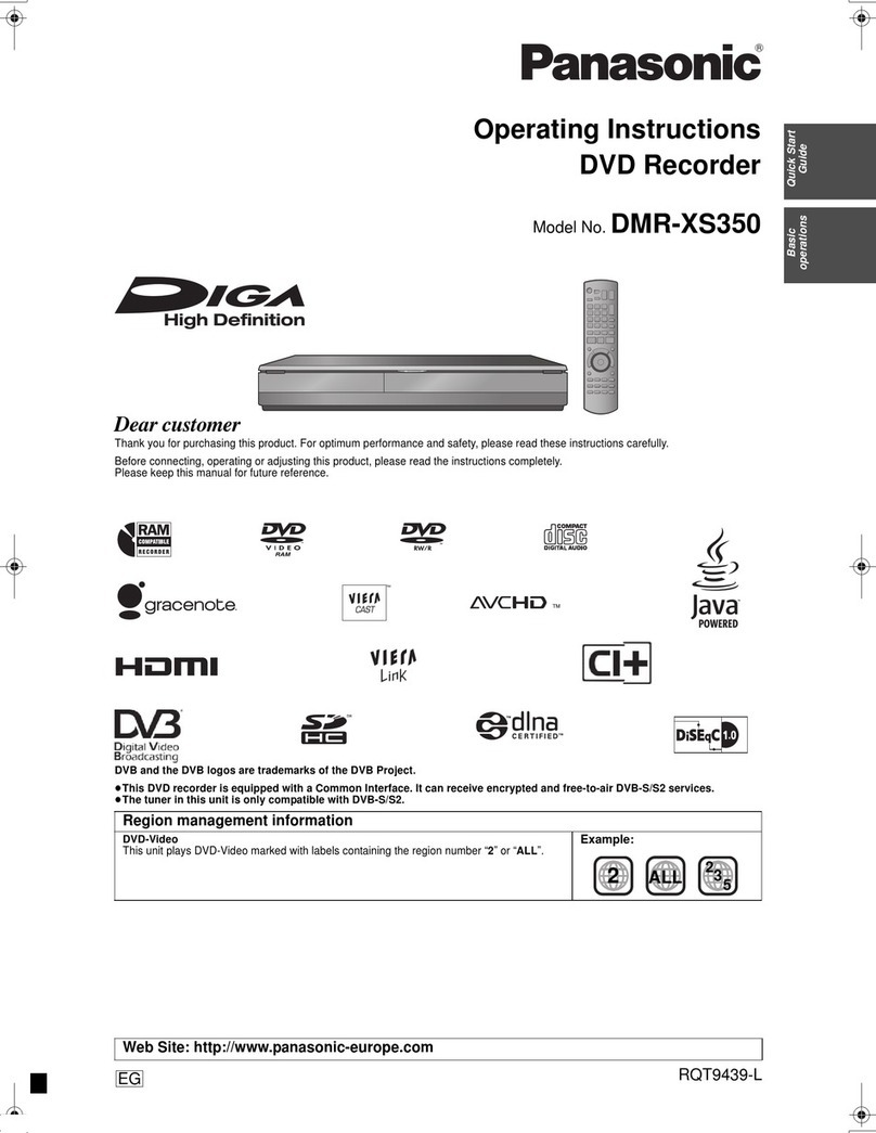 Panasonic DMR-XS350 User manual
