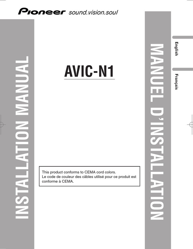 Pioneer AVIC N1 - Navigation System With DVD player installation manual