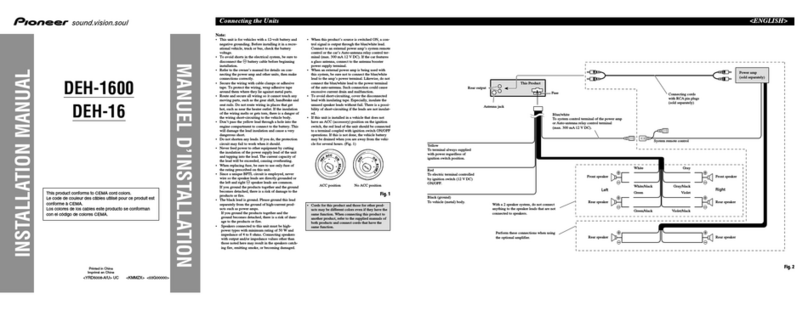 Pioneer DEH 1600 - Radio / CD Player User manual