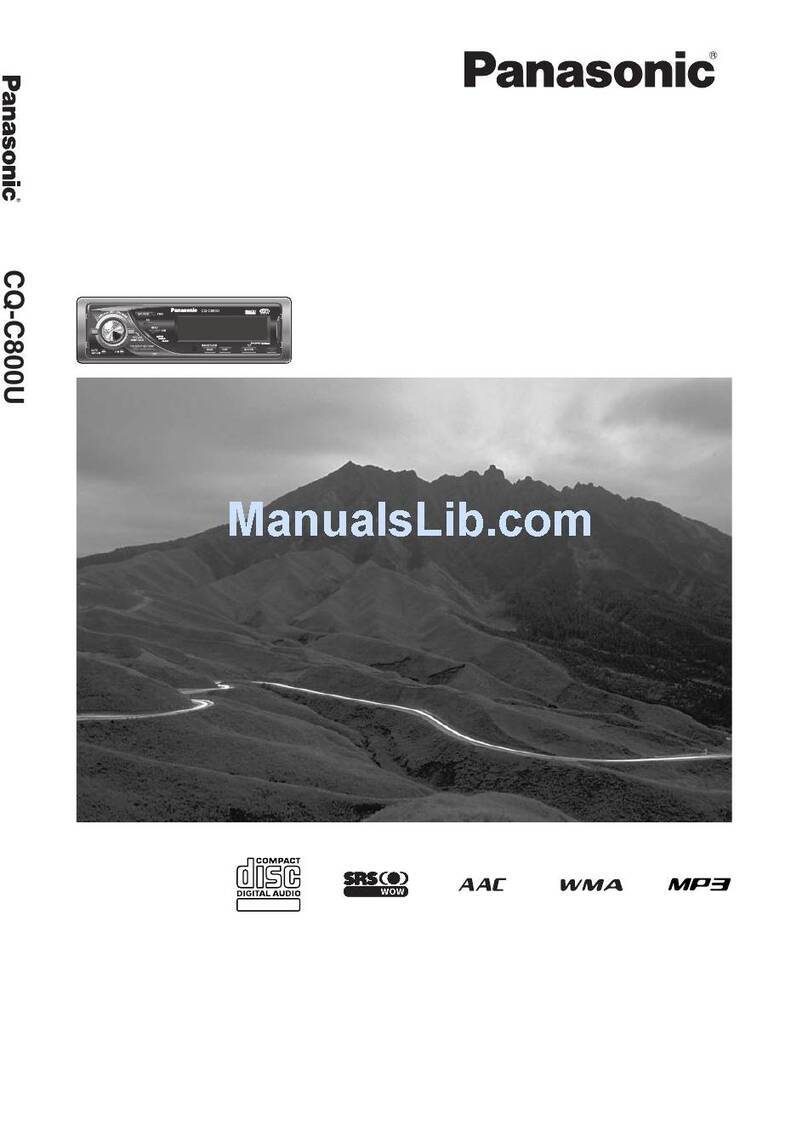 Panasonic CQC800U - AUTO RADIO/CD DECK Setup guide Panasonic CQC800U - AUTO RADIO/CD DECK Setup guide
