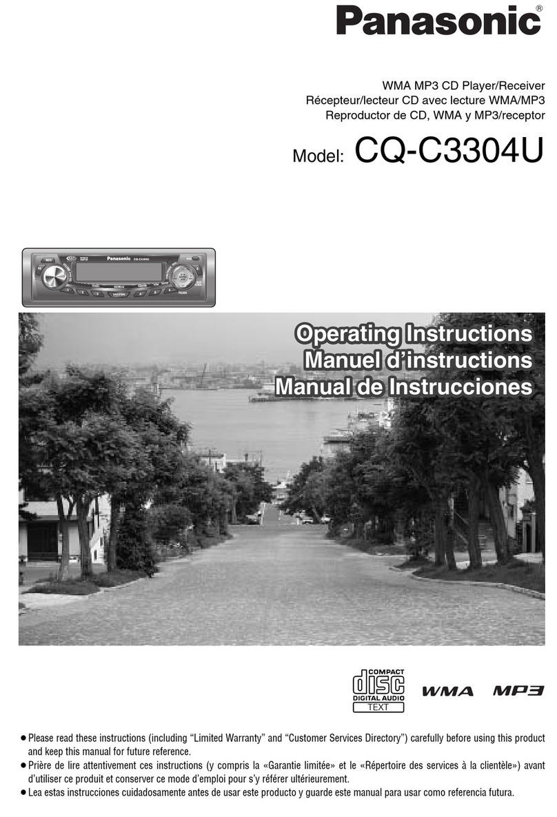 Panasonic CQC3304U - AUTO RADIO/CD DECK operating instructions Panasonic CQC3304U - AUTO RADIO/CD DECK operating instructions