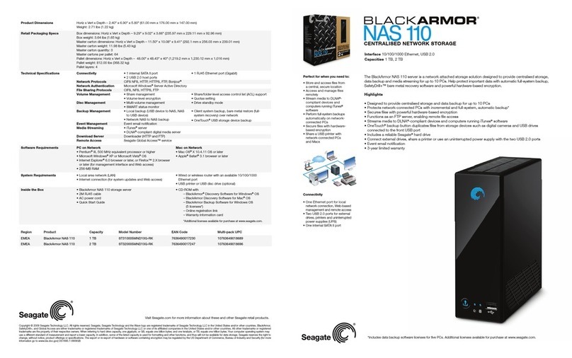Seagate BlackArmor NAS 110 Specifications