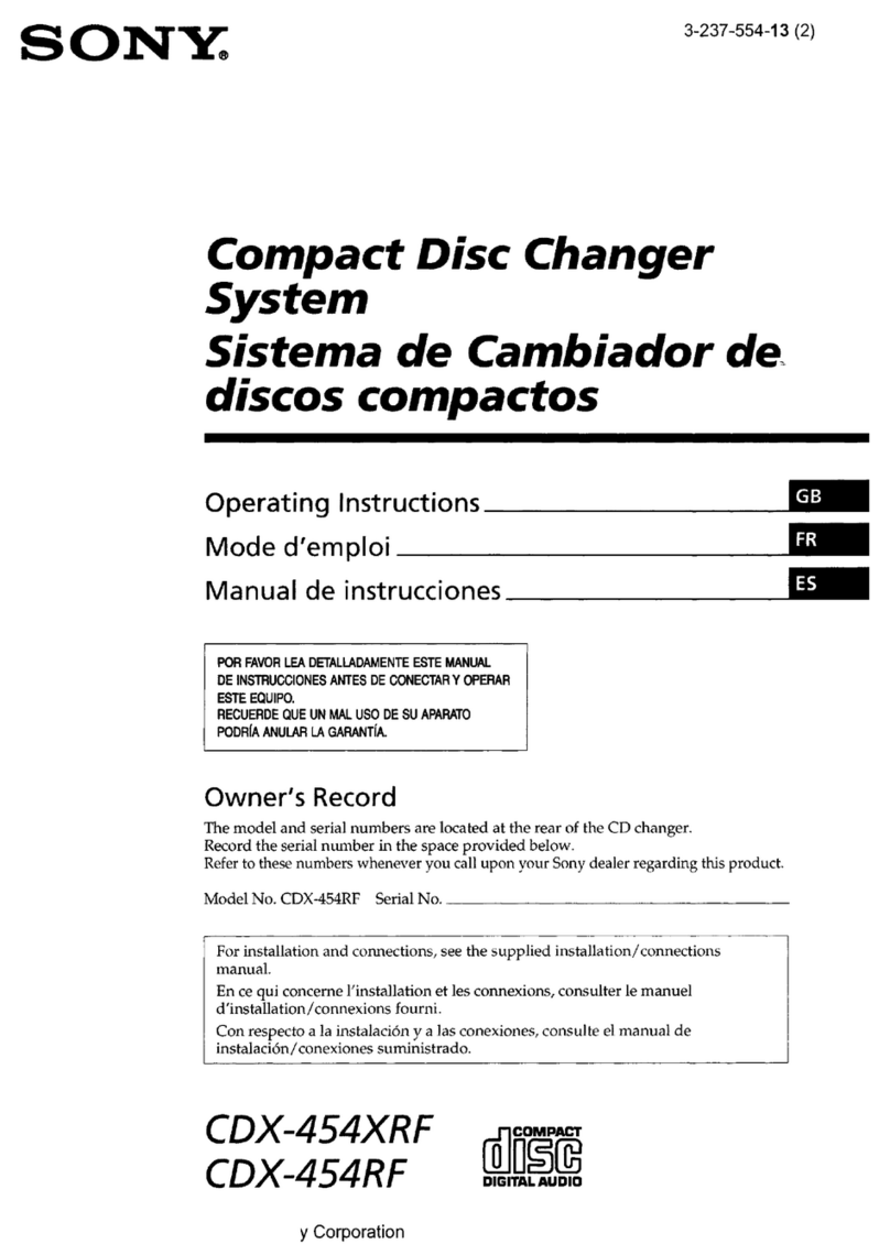 Sony 454RF - CDX CD Changer operating instructions