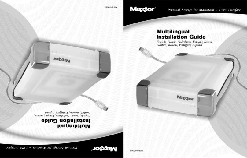Maxtor 1394 External Storage installation guide Maxtor 1394 External Storage installation guide