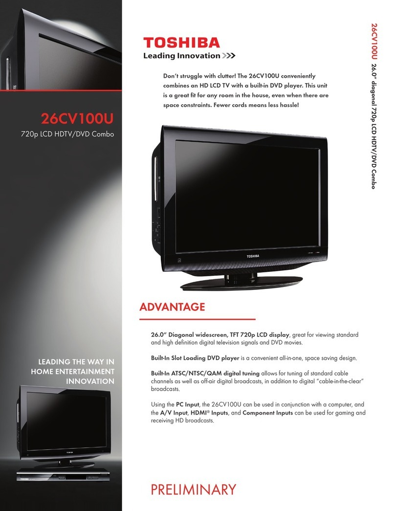 Toshiba 26CV100U Specifications