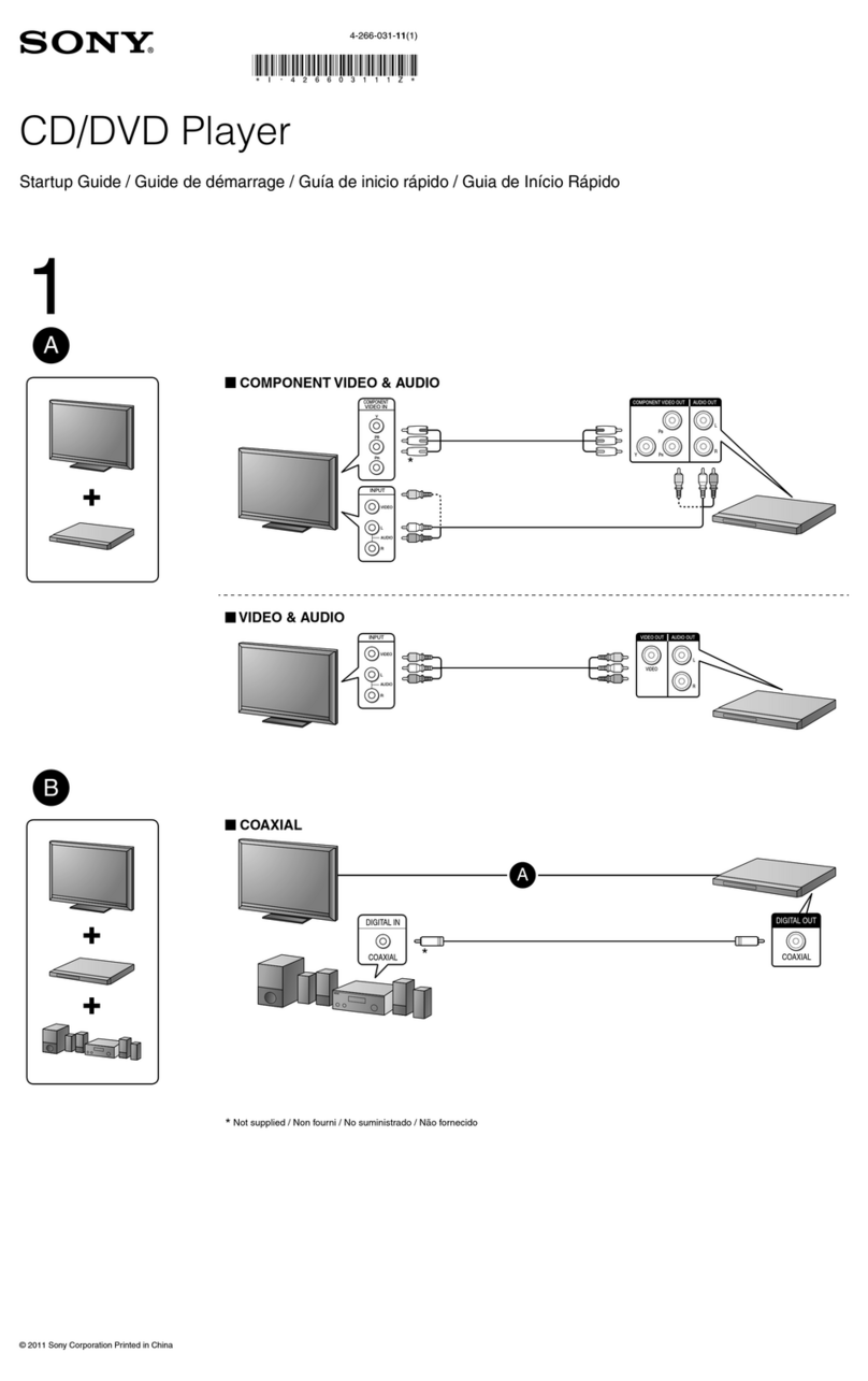 Sony DVP-SR101P Startup guide