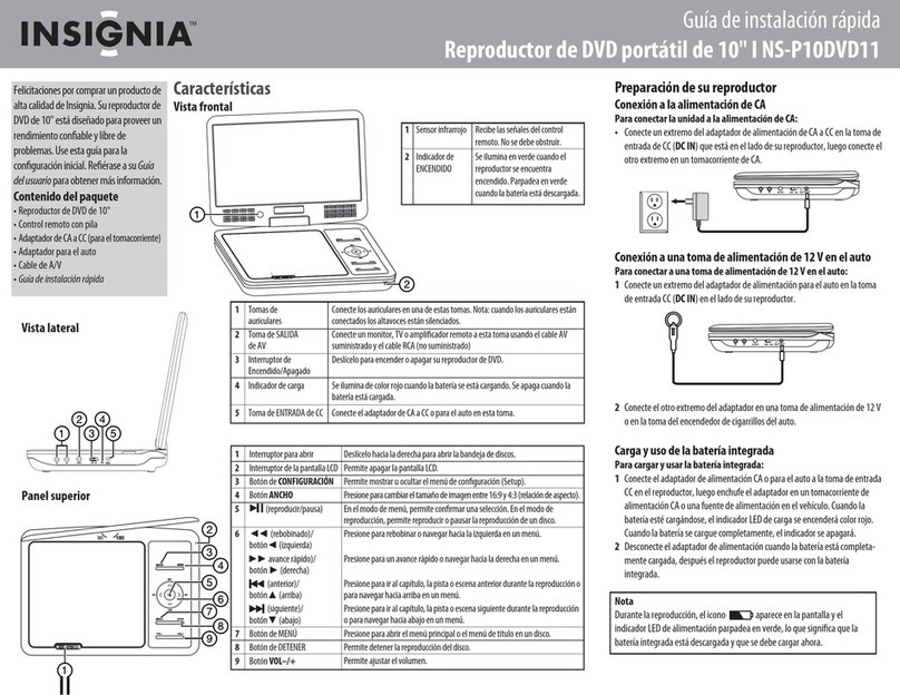 Insignia NS-P10DVD11 Parts list manual
