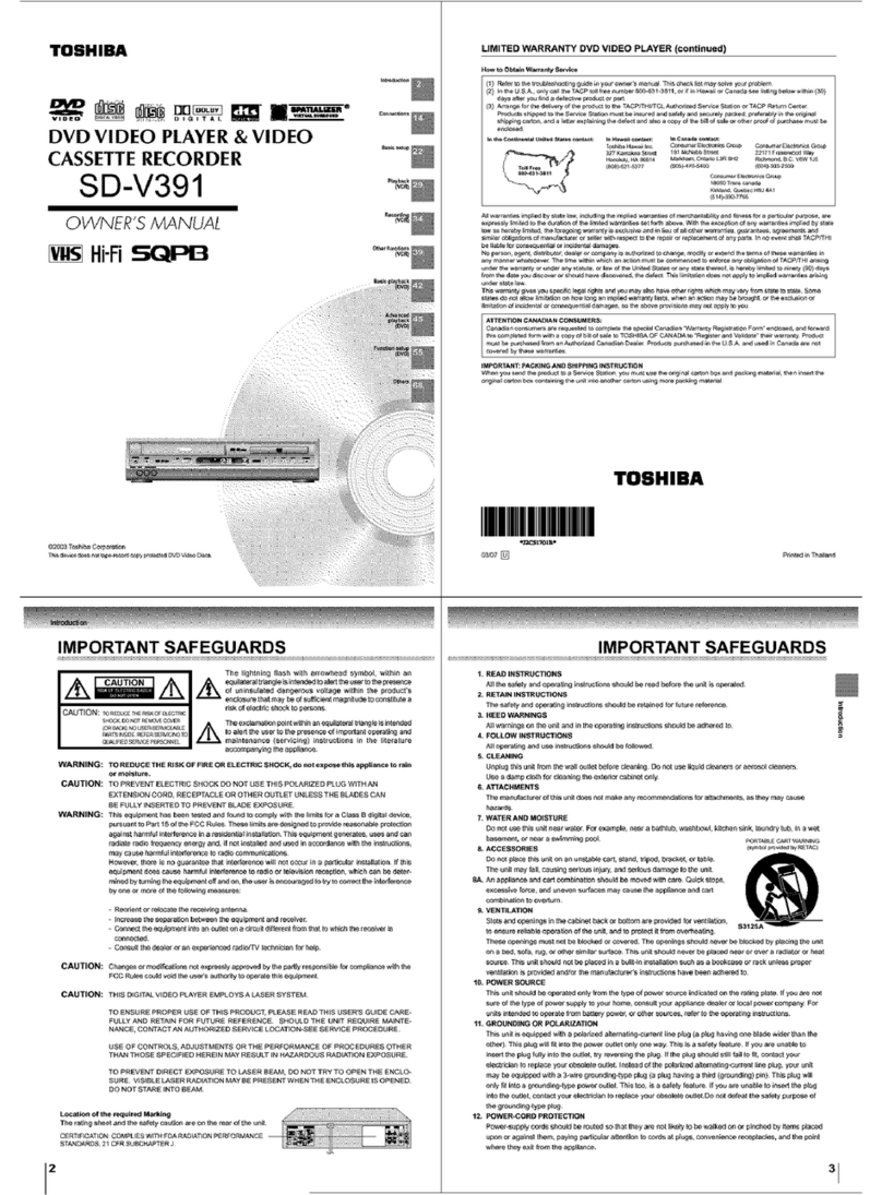 Toshiba SD-V391 User manual