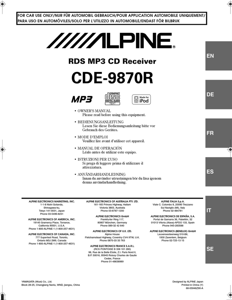 Alpine 9870 - CDE Radio / CD User manual