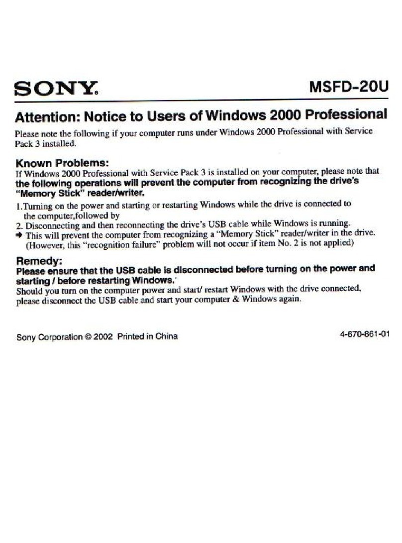Sony MSFD-20U User manual