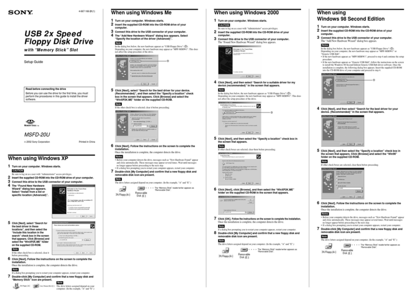 Sony MSFD-20U User manual