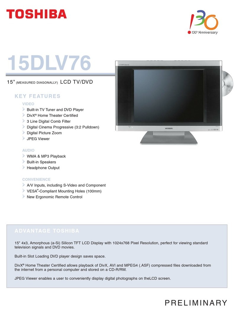 Toshiba 15DLV76 - 15" LCD TV User manual