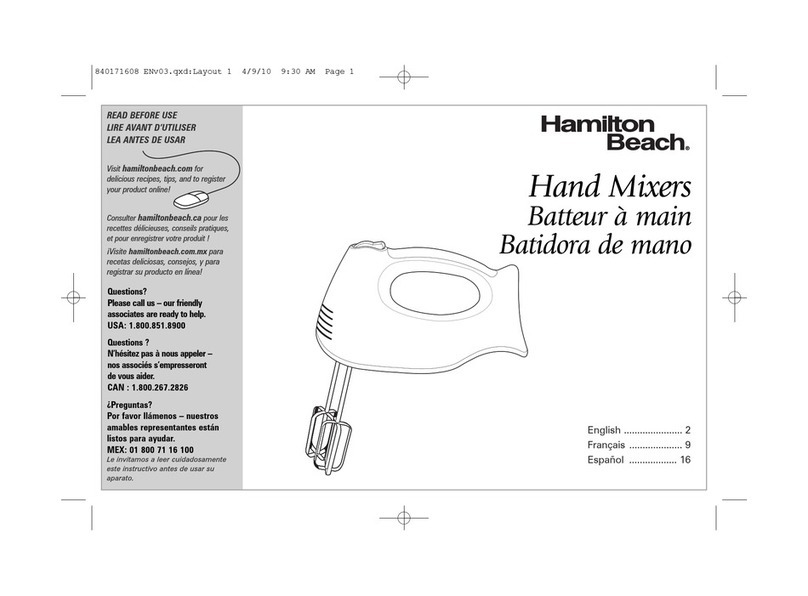 Hamilton Beach 62630 User manual