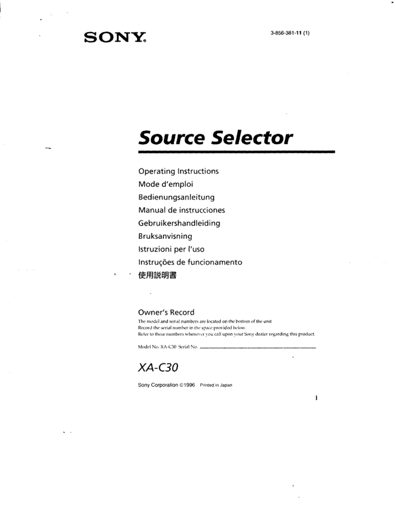 Sony XA-C30 - 2 Output Selector User manual Sony XA-C30 - 2 Output Selector User manual