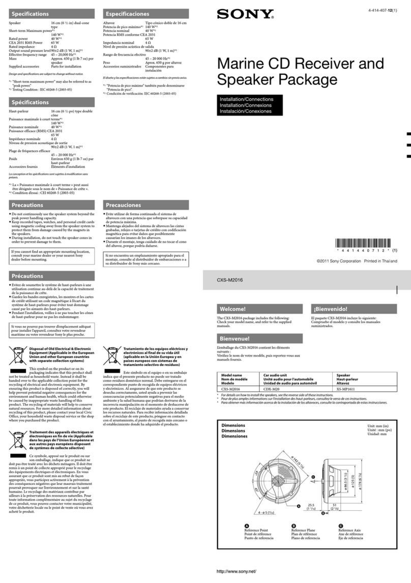 Sony CXS-M2016 Installation/connections