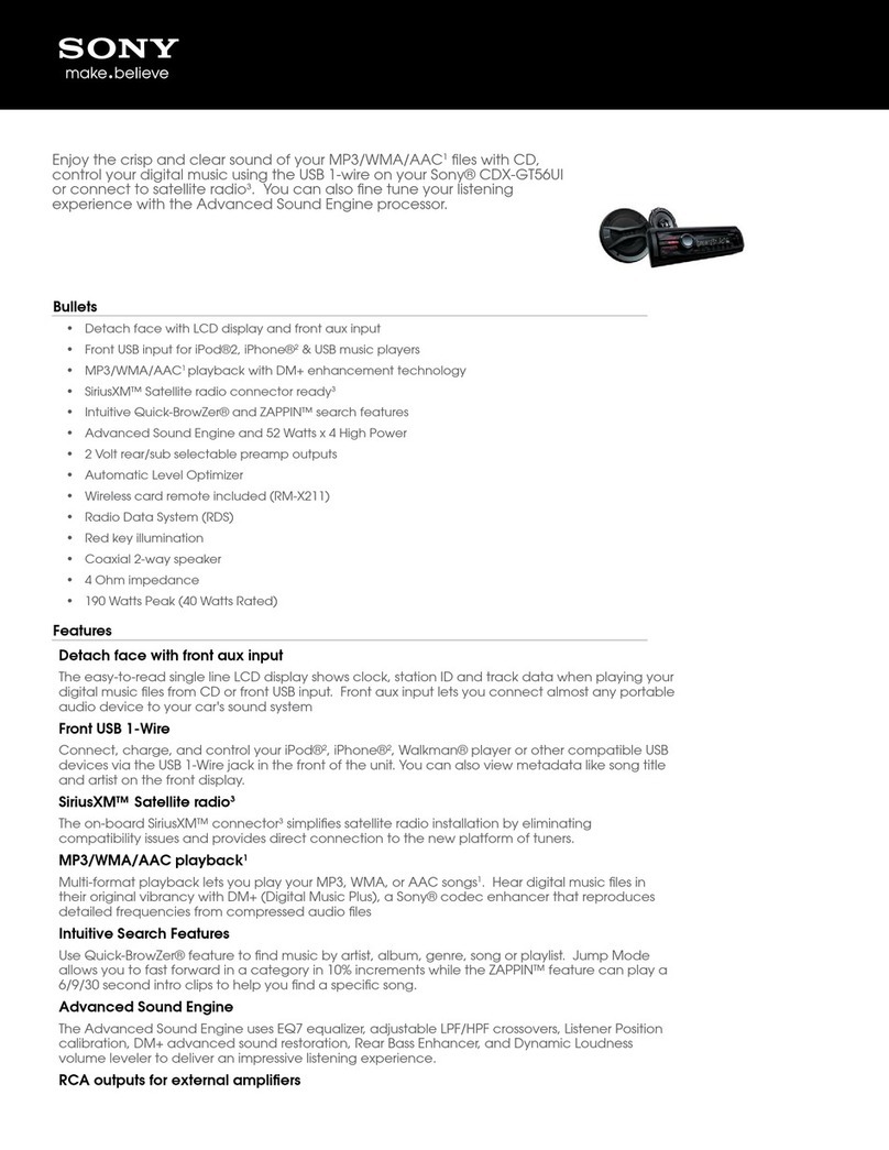 Sony CXS-GT5616F Specifications