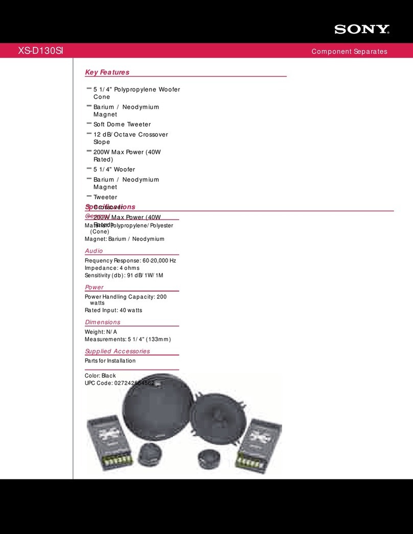 Sony XS-D130SI - 5.25" Component User manual