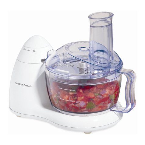 Hamilton Beach 70450 - 6 Cup Bowl Food Processor Owner's manual
