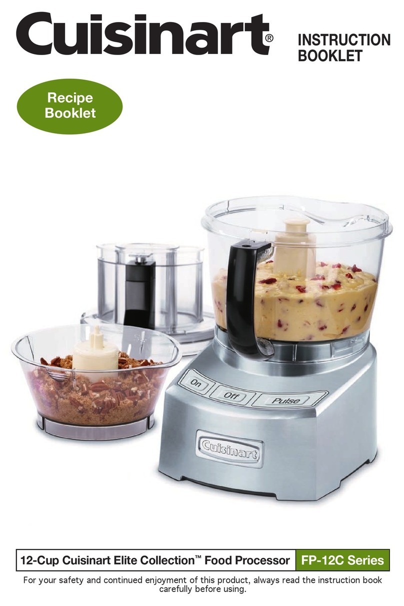 Cuisinart FP-12 - Elite Food Processor Instruction booklet