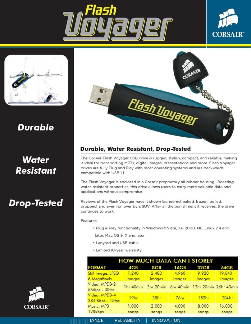 Corsair Flash Voyager CMFUSBHC-64GB User manual