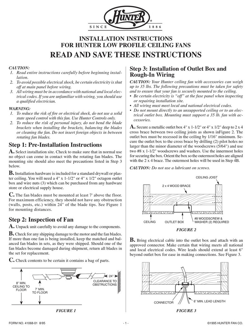 Hunter 20808 User manual