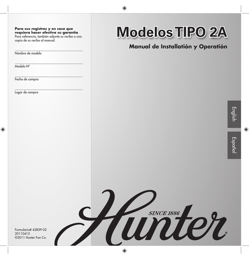 Hunter 20717 Manual de Installatión y Operatión