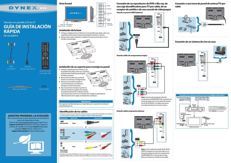 Dynex DX-32L200A12 Parts list manual