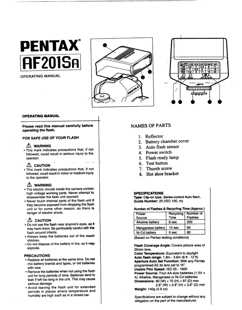 Pentax 201SA - AF - Hot-shoe clip-on Flash User manual Pentax 201SA - AF - Hot-shoe clip-on Flash User manual