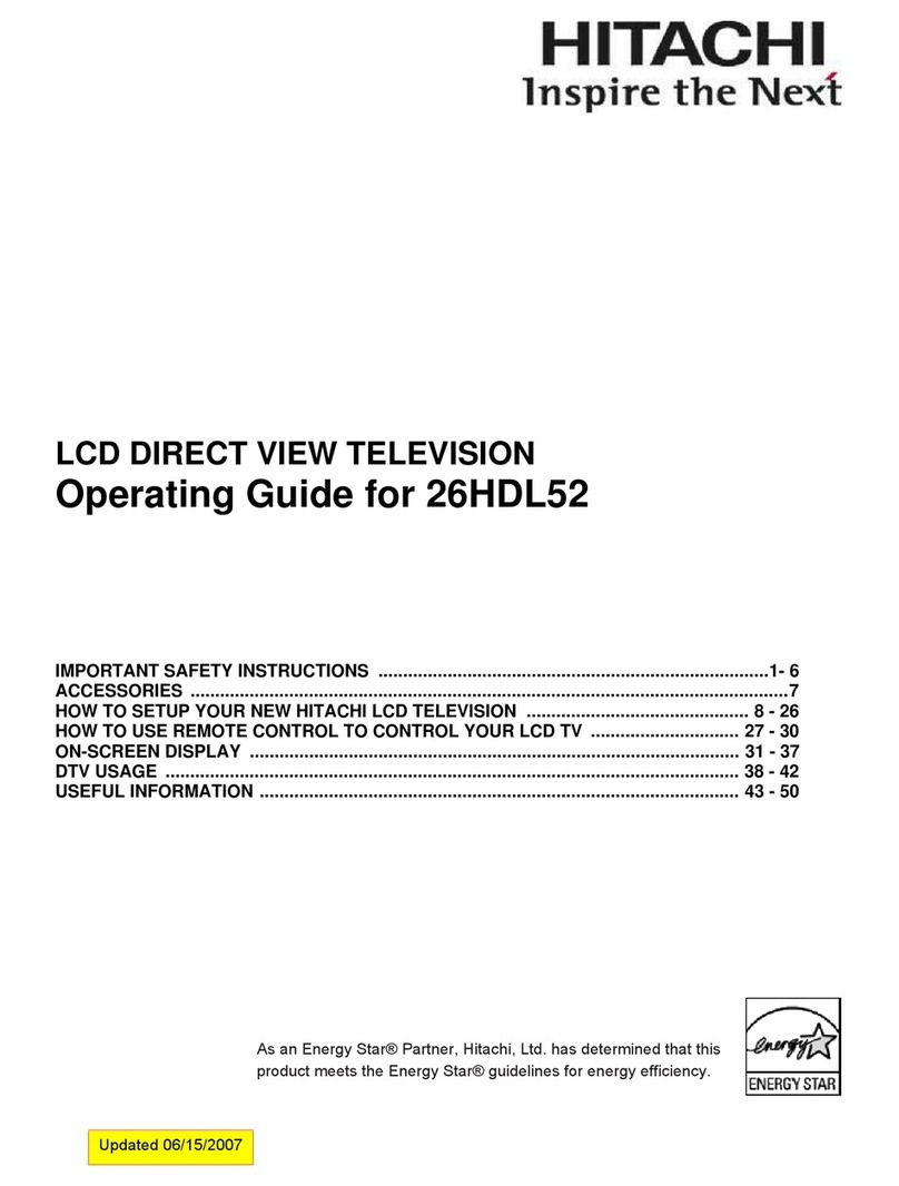 Hitachi 26HDL52 - LCD Direct View TV User manual