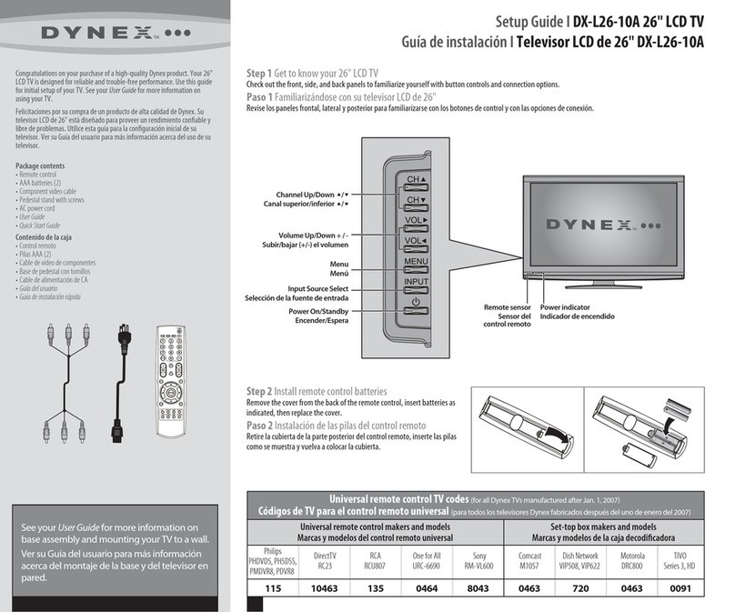 Dynex DX-L26-10A - 26" LCD TV User manual