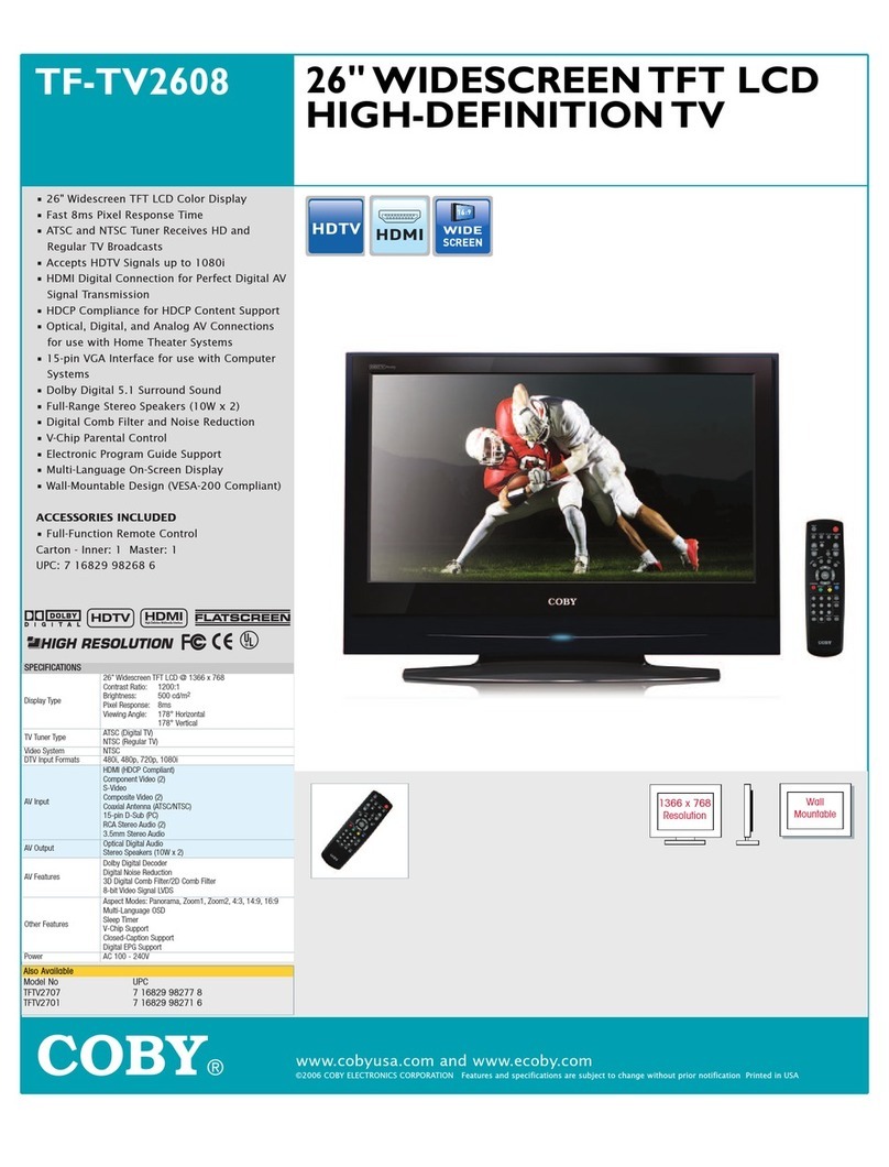 Coby TF-TV2608 Specifications