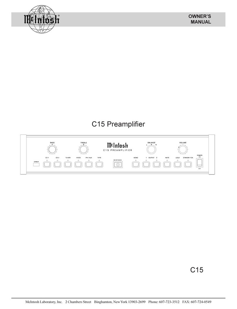 McIntosh C15 User manual McIntosh C15 User manual