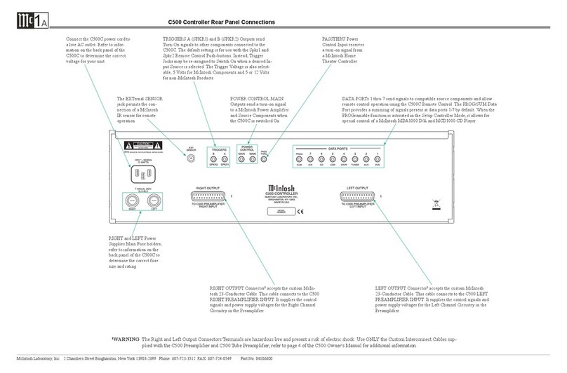 McIntosh C500 User manual