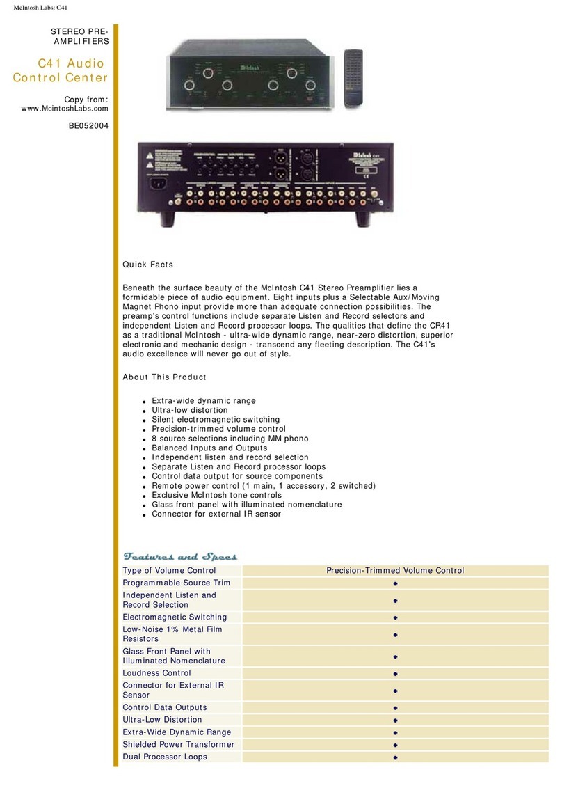 McIntosh C41 User manual