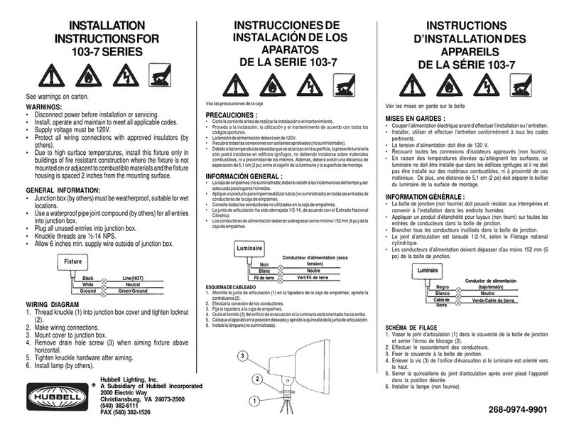 Hubbell 103-7 SERIES User manual