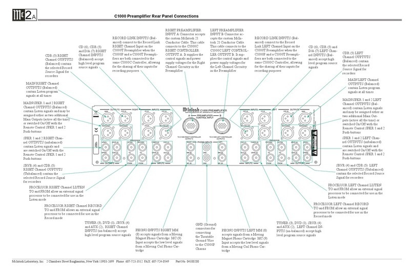 McIntosh C1000 User manual