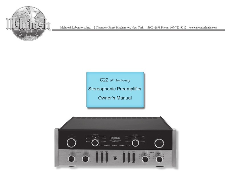 McIntosh 60TH ANNIVERSARY SYSTEM - annexe 1 User manual