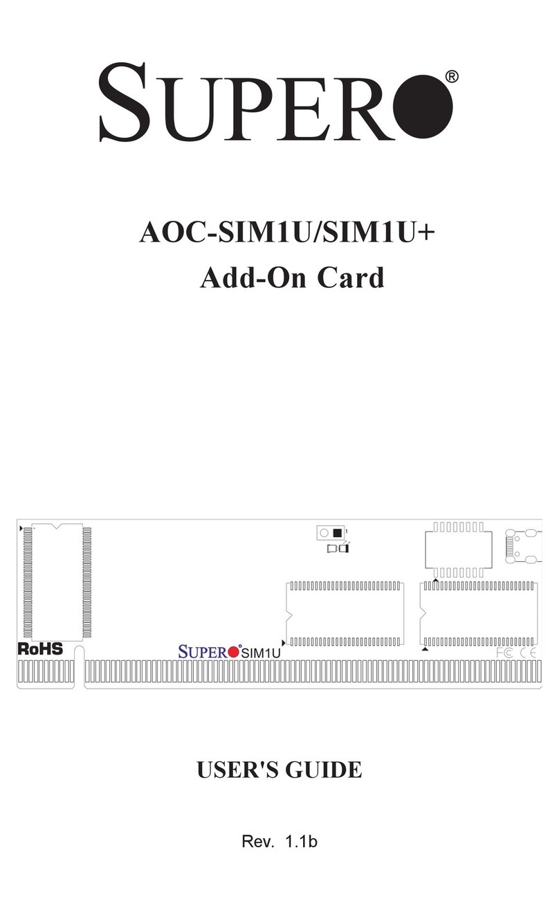 Supero AOC-SIM1U Add-on Card User manual