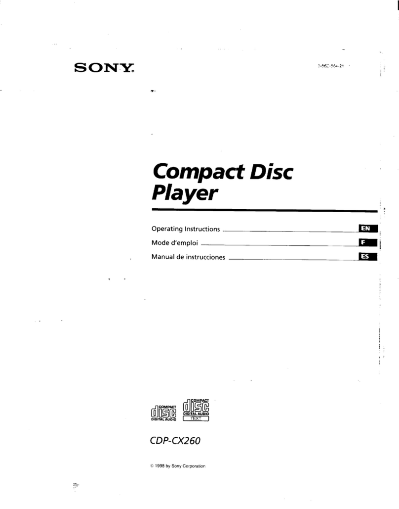Sony CDP-CX260 - 200 Disc Cd Changer User manual